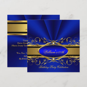 Invitation Soirée d'anniversaire Royal Blue Gold