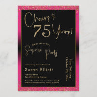 Soirée d'anniversaire surprise de 75 ans, rose