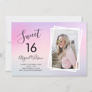 Invitation Soirée d'anniversaire sweet sixteen moderne et ten