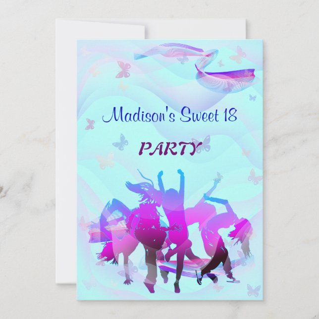 Invitation Soirée dansante d'anniversaire (Devant)