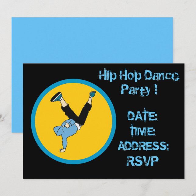 Invitation Soirée dansante de hip hop (Devant / Derrière)
