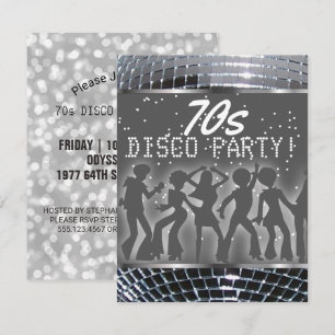 Invitation Soirée dansante Disco Silver   Fête à thème des an