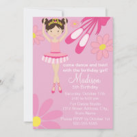 Soirée dansante rose Ballerina Anniversaire Invita