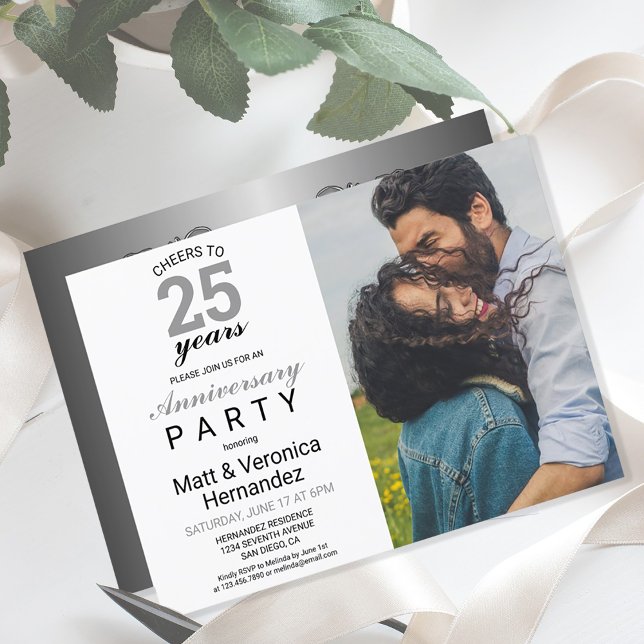 Invitation Soirée de 25 ans d'argent 25e anniversaire (Créateur téléchargé)