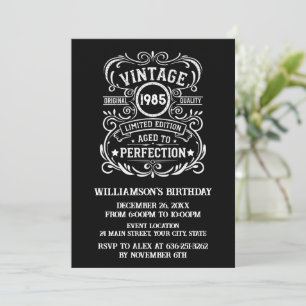 Invitation Soirée de 40 ans vintage personnalisée