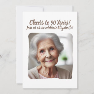 Invitation Soirée de 90 ans 90e anniversaire Ajouter photo I