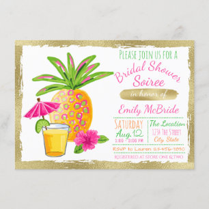 Invitation Soirée de Baby Shower Tropical