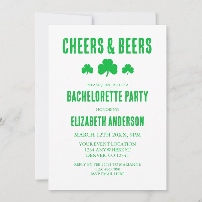 Invitation Soirée de Bachelorette (Devant)