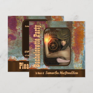 Invitation soirée de bachelorette à thème Steampunk
