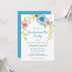 Invitation Soirée de Bachelorette Florale Boho Rose