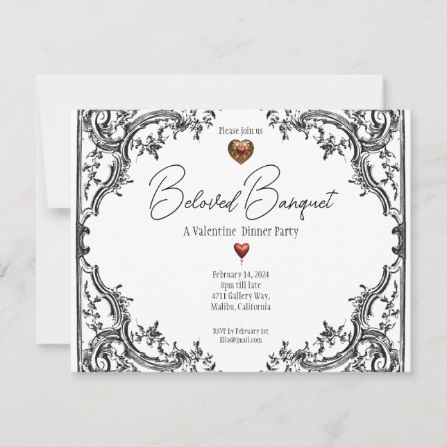 Invitation Soirée de Banquet de Saint Valentin (Devant)