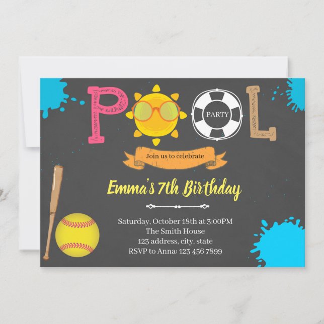 Invitation Soirée de baseball de softball (Devant)