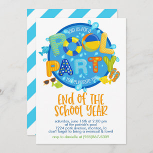 Invitation Soirée de billard d'été, fête de fin d'année scola