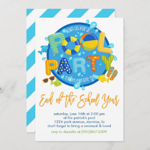 Invitation Soirée de billard d'été, fête de fin d'année scola