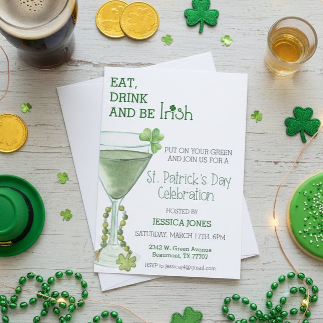 Invitation Soirée de célébration de la Saint-Patrick Cocktail (Créateur téléchargé)