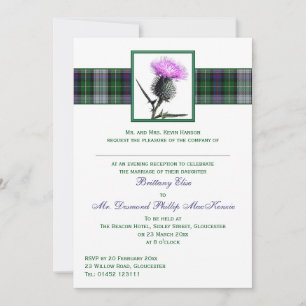 Invitation Soirée de chardon vert pourpre