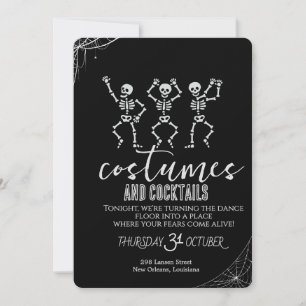 Invitation Soirée de danse de crâne gothique rétro Halloween