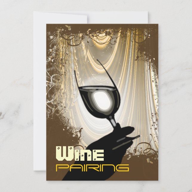 Invitation Soirée de dégustation d'appariement de vins ~ élég (Devant)