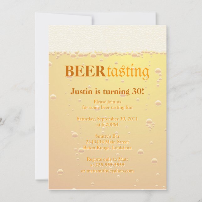 Invitation Soirée de dégustation de bière (Devant)