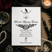 Soirée de dîner mystère de meurtre des années 1940