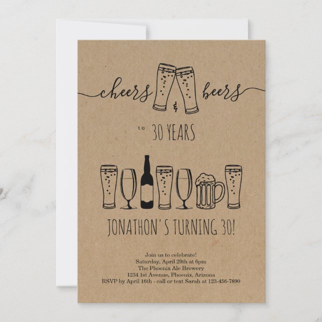 Invitation Soirée de fête d'anniversaire de la bière - N'impo (Devant)