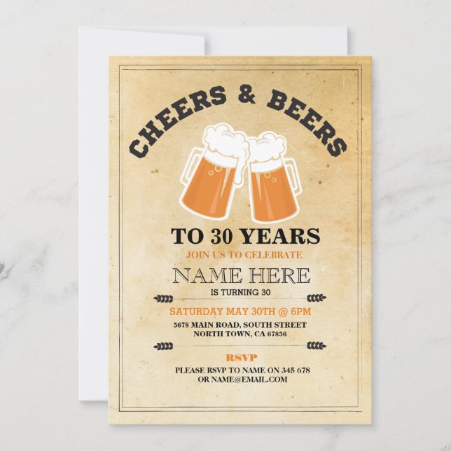 Invitation Soirée de fête d'anniversaire de n'importe quel âg (Devant)