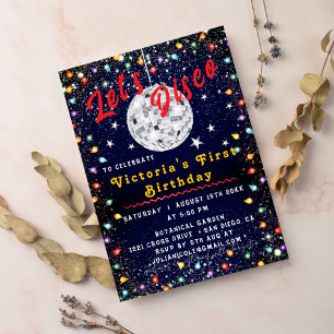 Invitation Soirée de fête de bal Disco Silver super