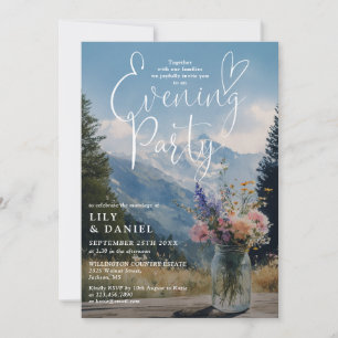 Invitation Soirée de Fête en Jarre de Maçon Florale de Montag