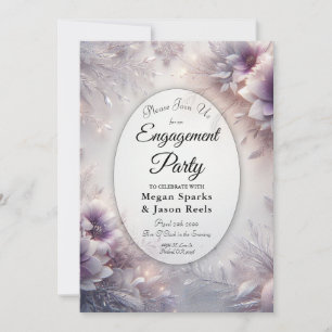 Invitation Soirée de Fiançailles d'Hiver Améthyste Douce et A