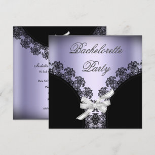 Invitation Soirée de Filles Fleurs de Lilas Violet Broderie A