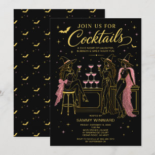 Invitation Soirée de filles Halloween cocktails ensorcelants
