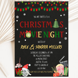 Invitation Soirée de film de Noël