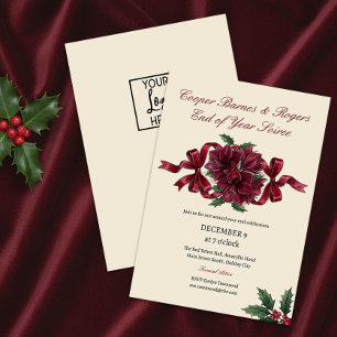 Invitation Soirée de fin d'année d'entreprise avec un nœud en
