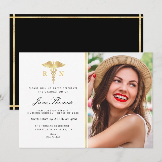 Invitation Soirée de fin d'études en soins infirmiers (Devant / Derrière)