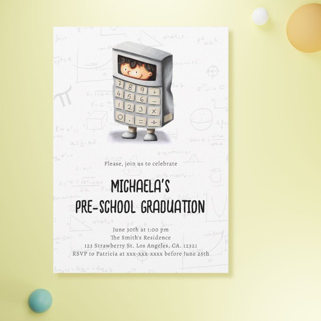 Invitation Soirée de fin d'études préscolaires en mathématiqu (Créateur téléchargé)