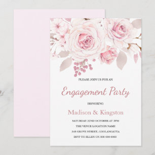 Invitation Soirée de Fleurs Roses Douces