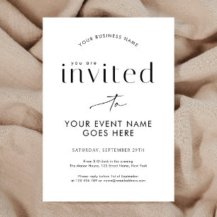 Invitation Soirée de gala d'affaires de calligraphie minimali