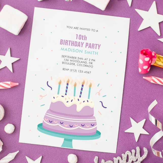 Invitation Soirée de gâteau d'anniversaire (Créateur téléchargé)