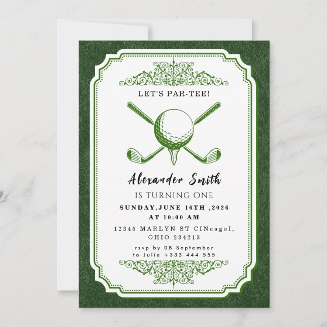 Invitation Soirée de golf (Devant)