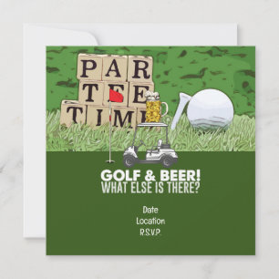 Invitation Soirée de Golf et Bière Citation Drôle pour Golfeu