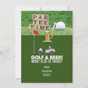 Invitation Soirée de Golf et Bière Citation Drôle pour Golfeu