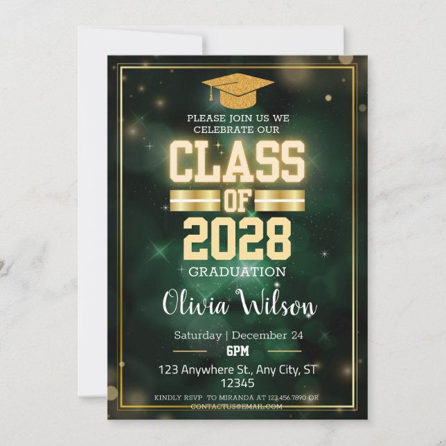 Invitation Soirée de Graduation de l'École Verte et d'Or (Devant)