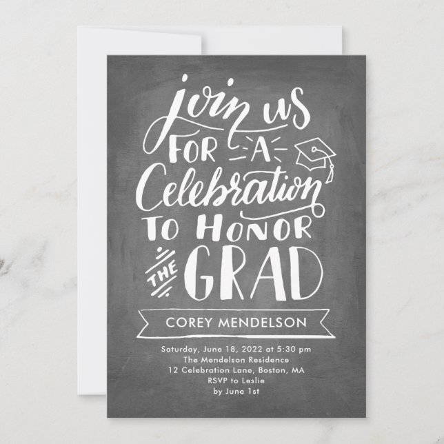 Invitation Soirée de Graduation en tableau de bord moderne (Devant)