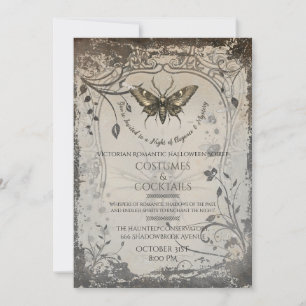Invitation Soirée de la fête gothique d'Halloween de la mite 