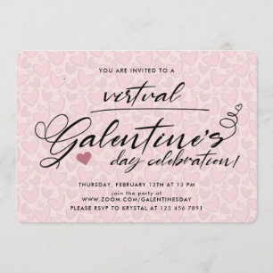Invitation Soirée de la Saint-Galentin en rose vif
