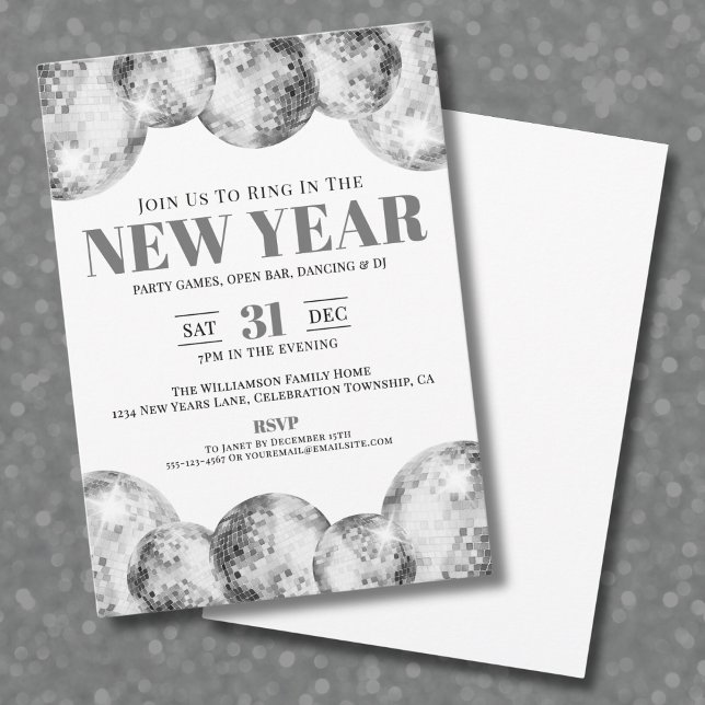 Invitation Soirée de la Saint-Sylvestre (New Year's Eve Celebration Party Invitation)