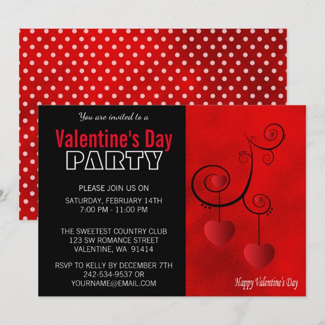 Invitation Soirée de la Saint-Valentin (Devant / Derrière)