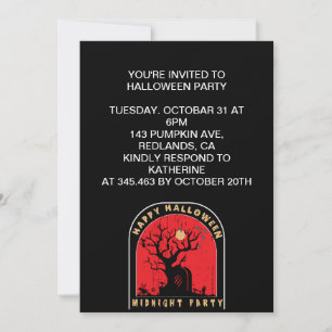 Invitation Soirée de la veille d'Halloween à minuit
