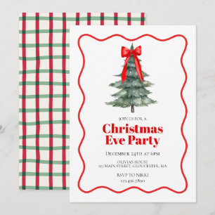 Invitation soirée de l'arbre de la veille de Noël