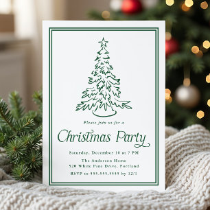 Invitation Soirée de l'Arbre de Noël Vert Classique
